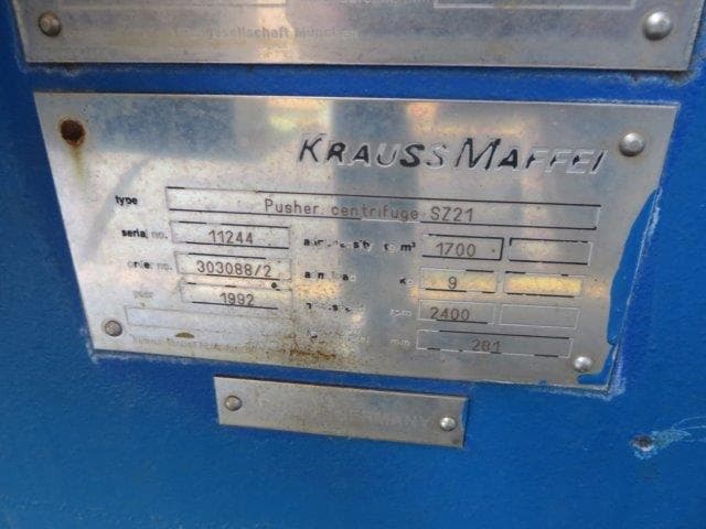 250mm Krauss-Maffei SZ-21 Pusher Centrifuge