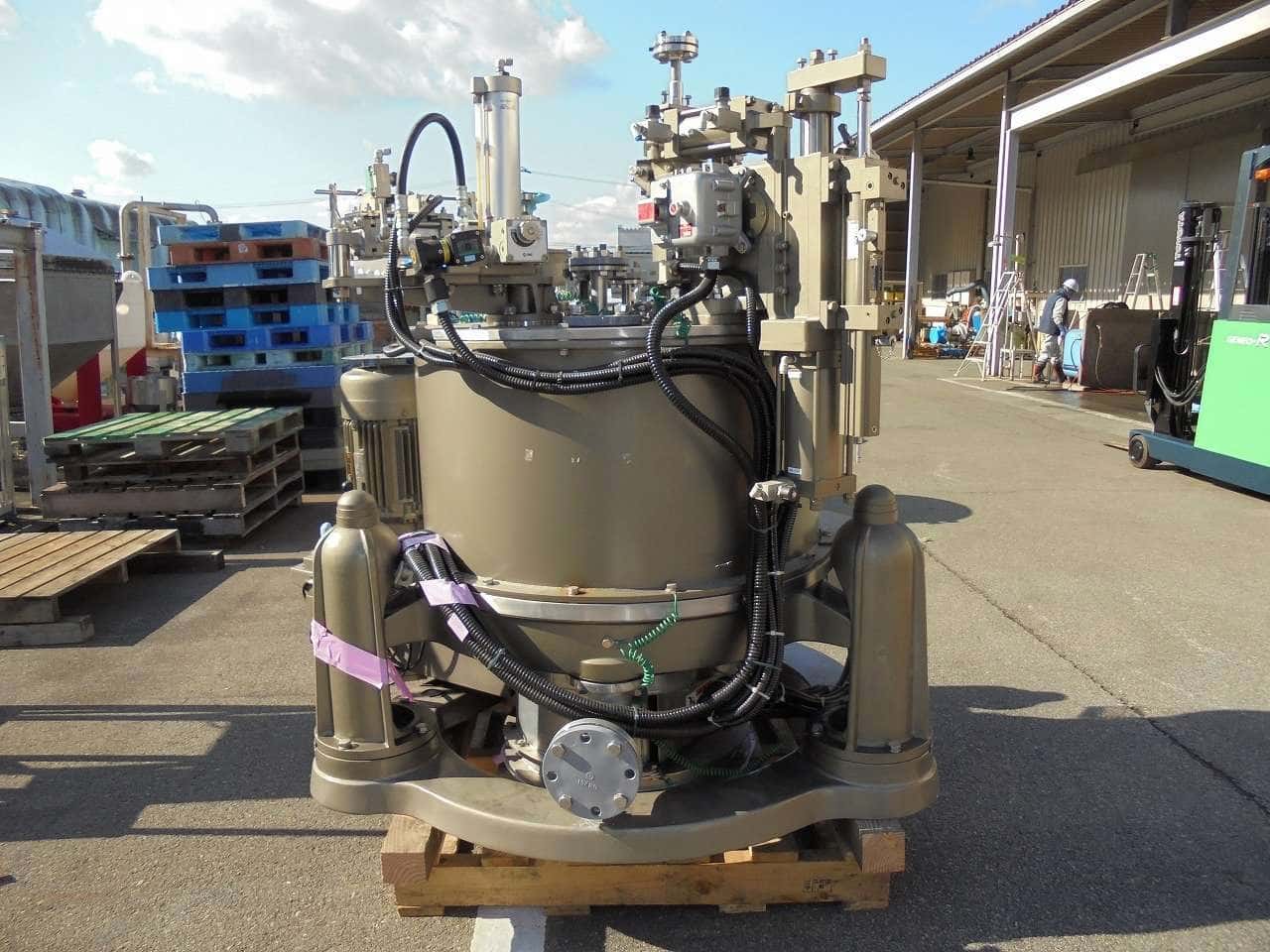 Industrial centrifuge rotating assembly in the Centrifuge World shop